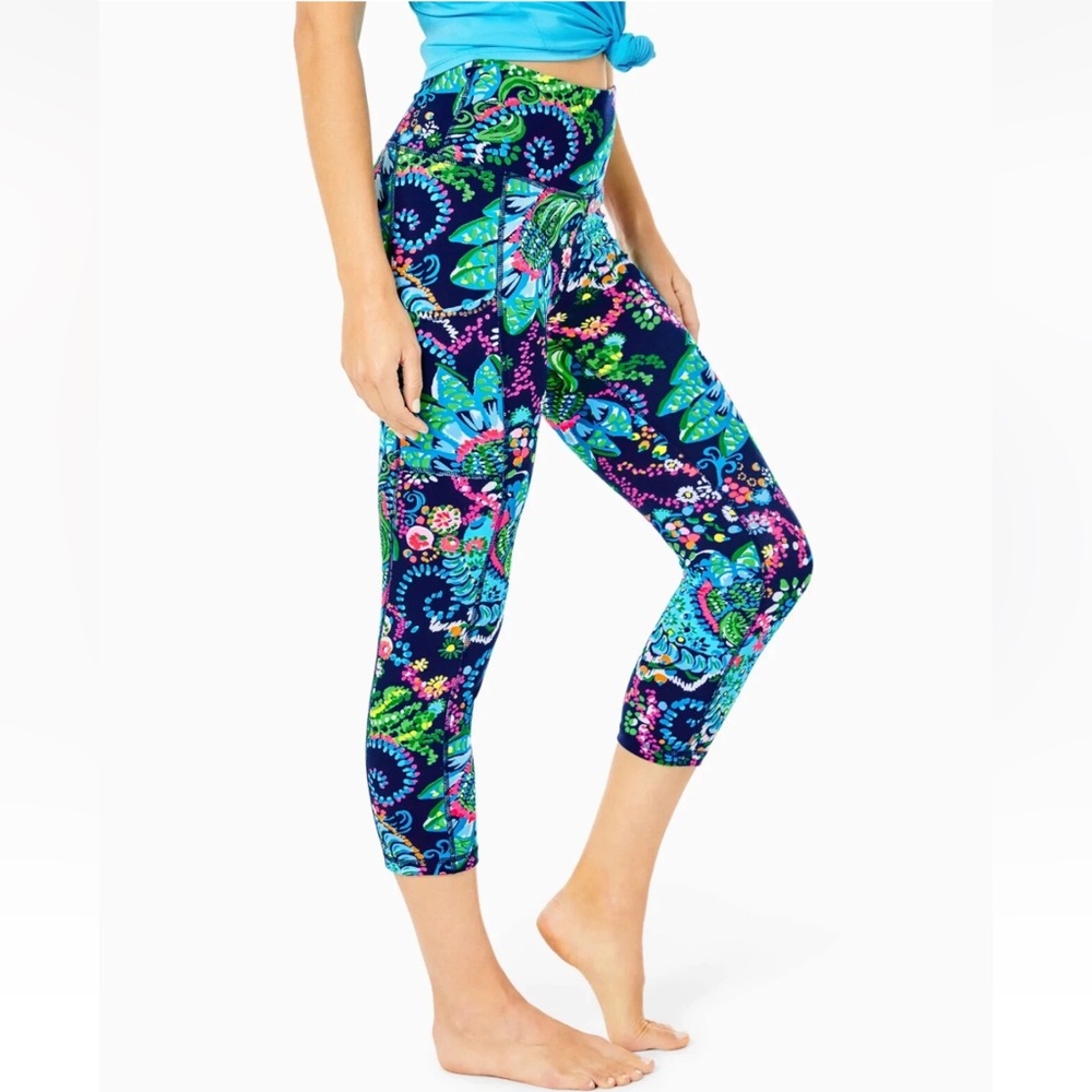 Lilly Pulitzer Luxletic Leggings XS XSmall Crop UPF 50+ Preppy Resortwear